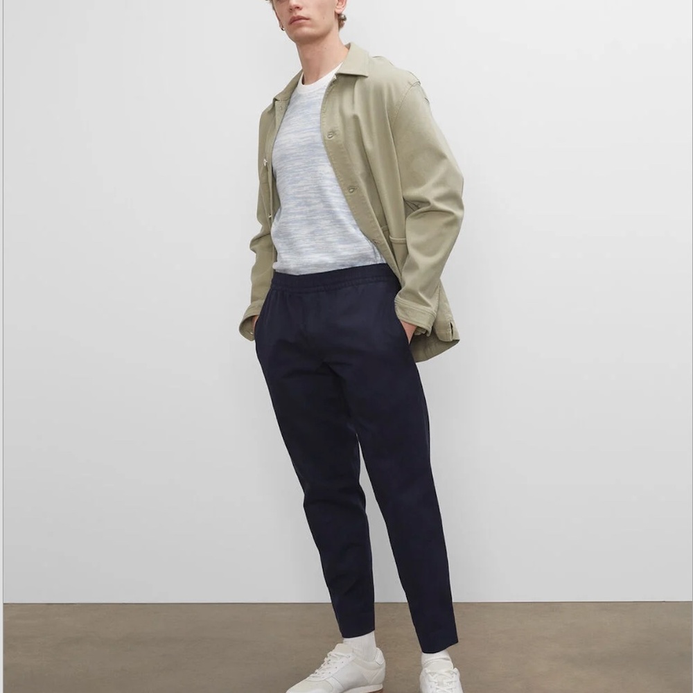 Elasticated Cotton-Linen Trousers - New With Tags - NEVER WORN - Navy